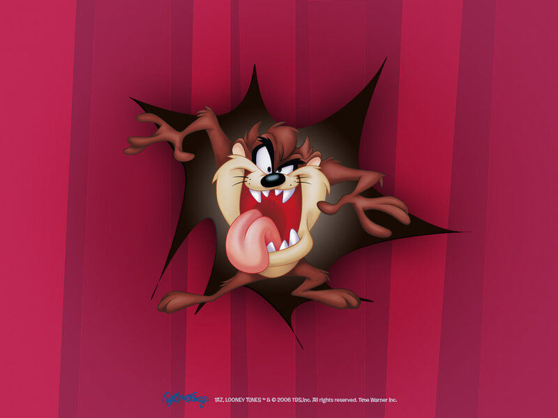 Taz breaking through wall