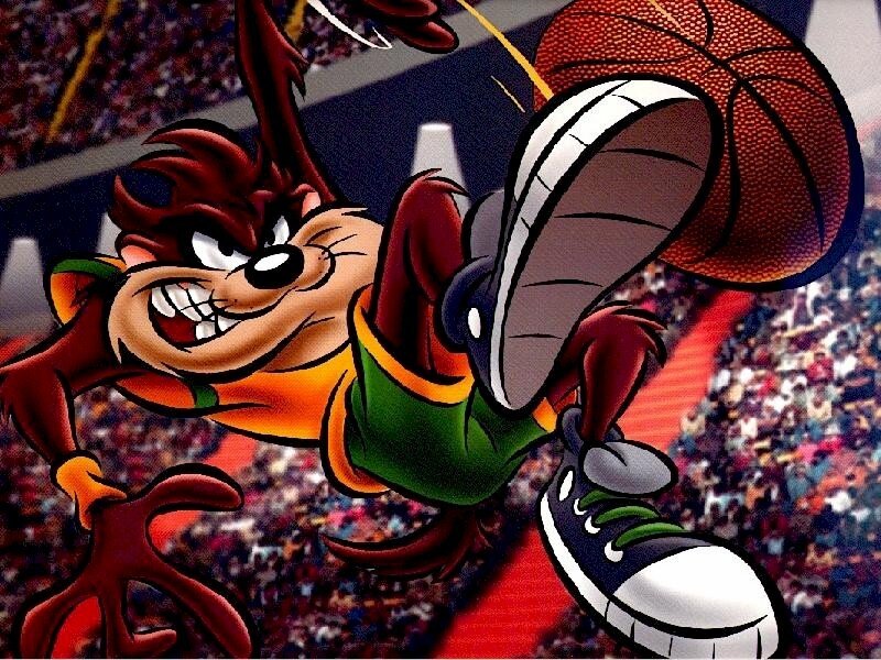 Taz in a basketball game