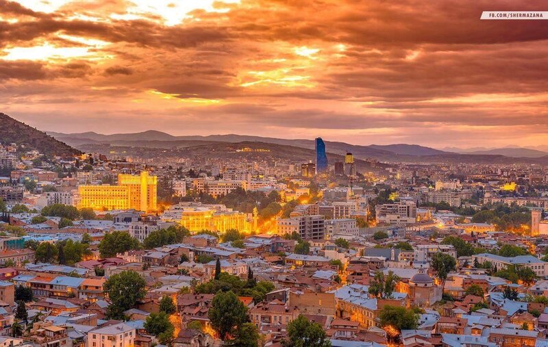 Tbilisi Cityscape at Sunset