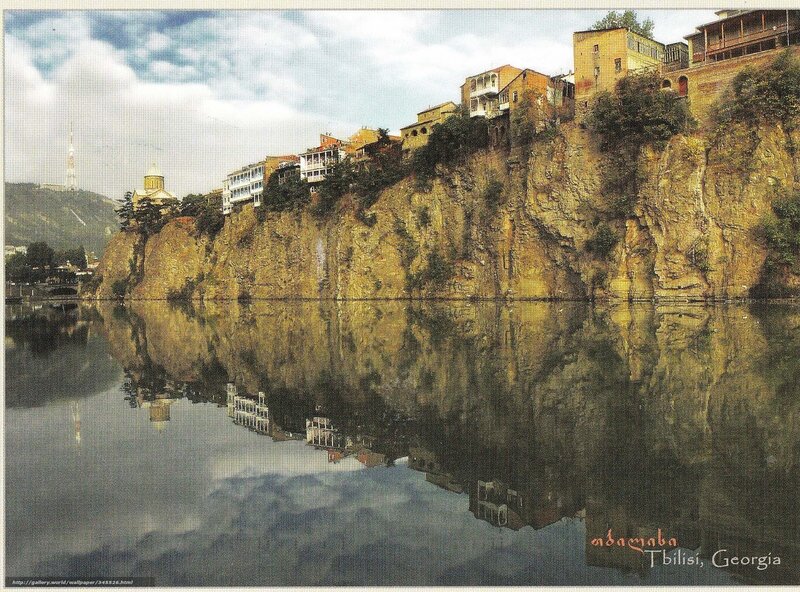 Tbilisi cliffside buildings