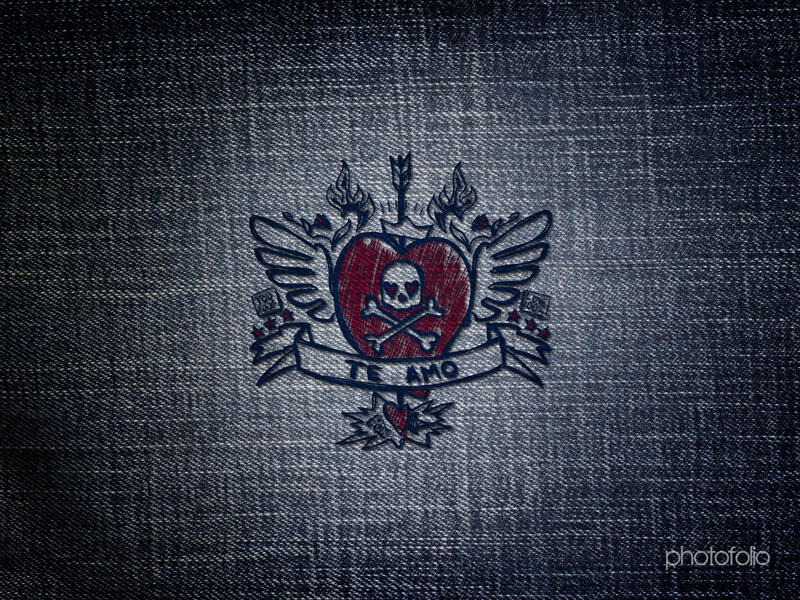 Te Amo tattoo design on denim