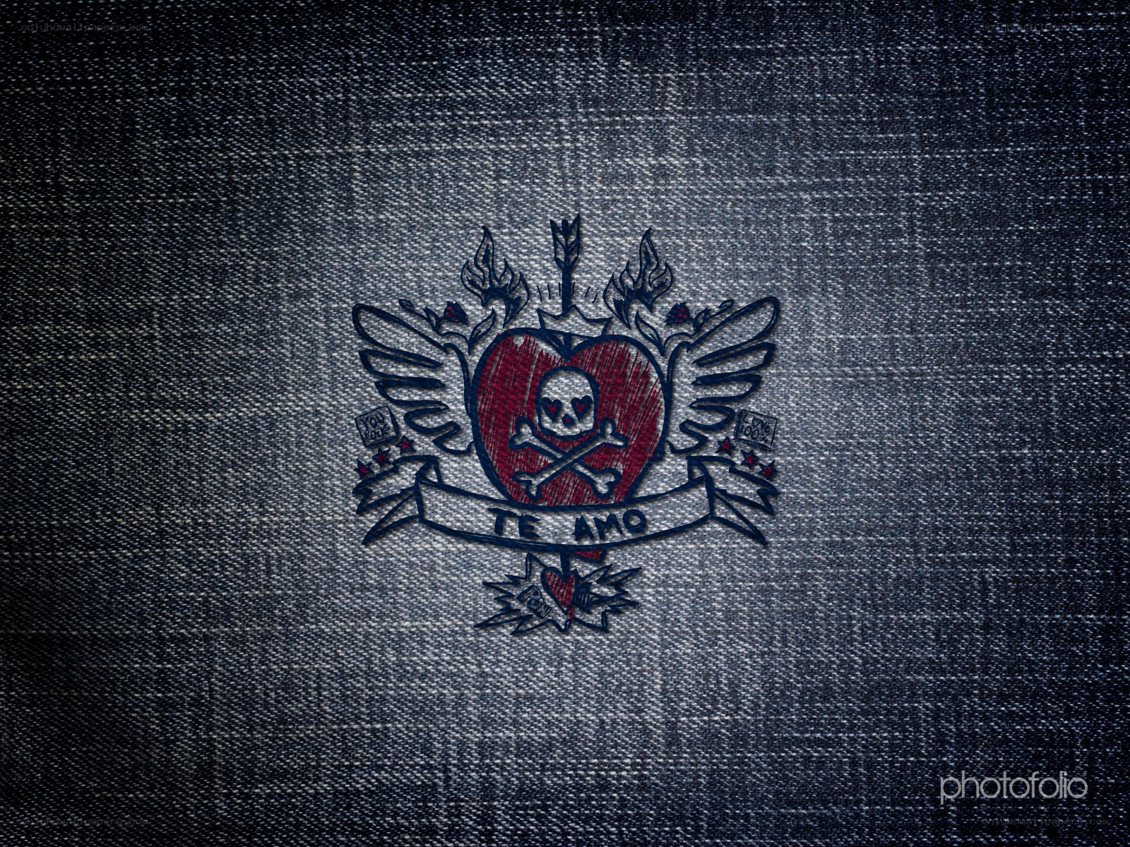 Te Amo tattoo design on denim