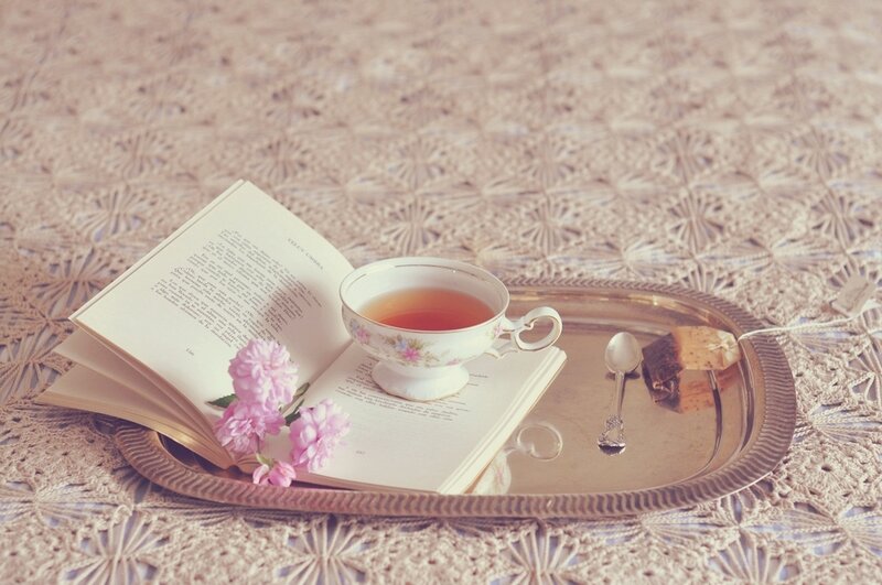 Tea and Book on Tray