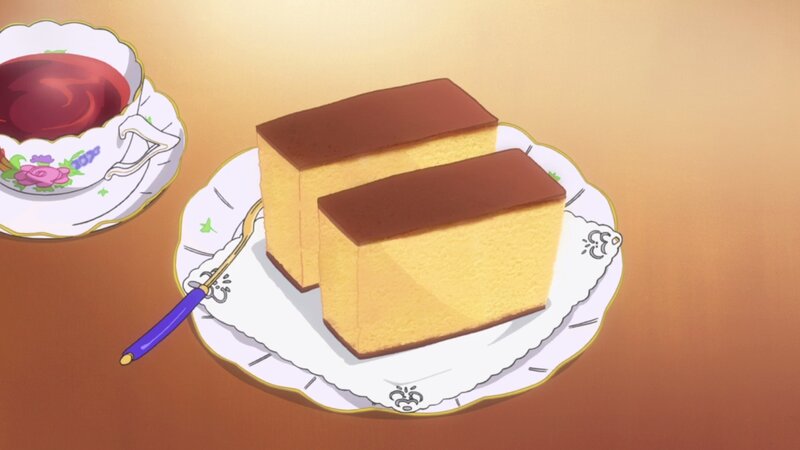 Tea and cake on a plate