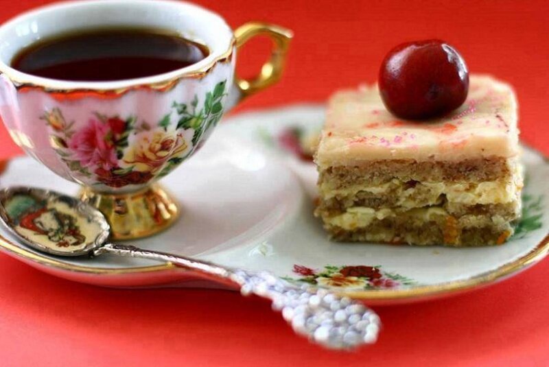 Tea and Cake on Saucer