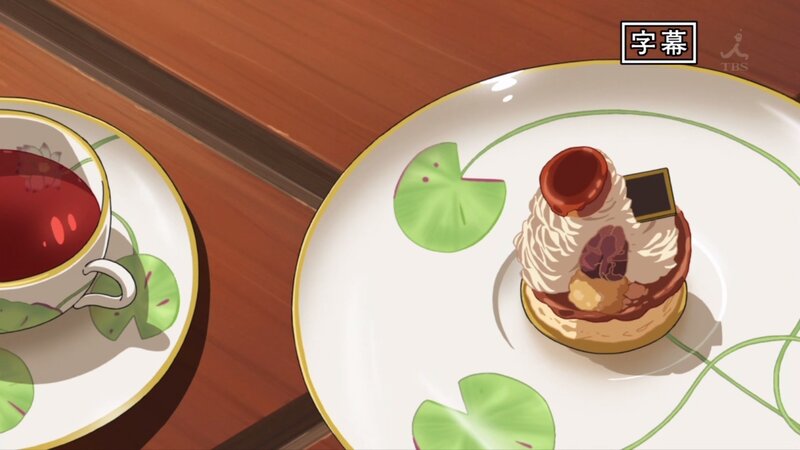 tea and dessert on table