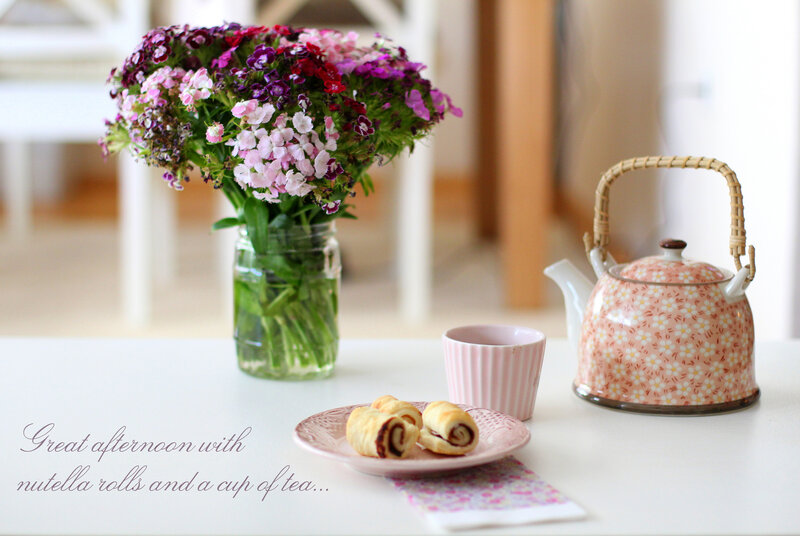 Tea and Pastries on Table — Pink
