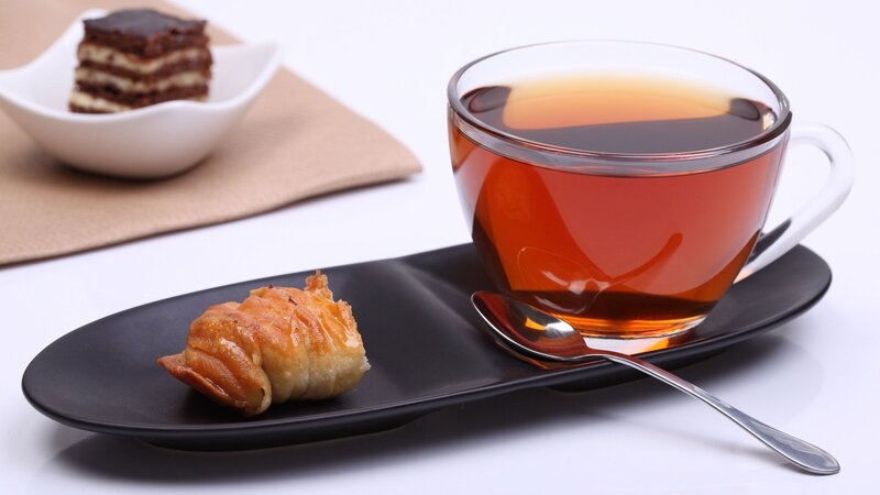 Tea and Pastry on Plate
