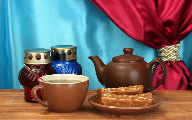 Tea and sweets on a table