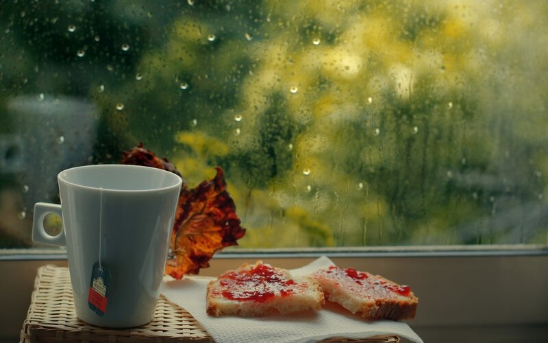 Tea and Toast on Windowsill