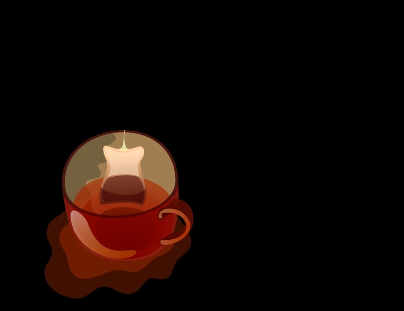 Tea Bag in Cup — Brown, Calm