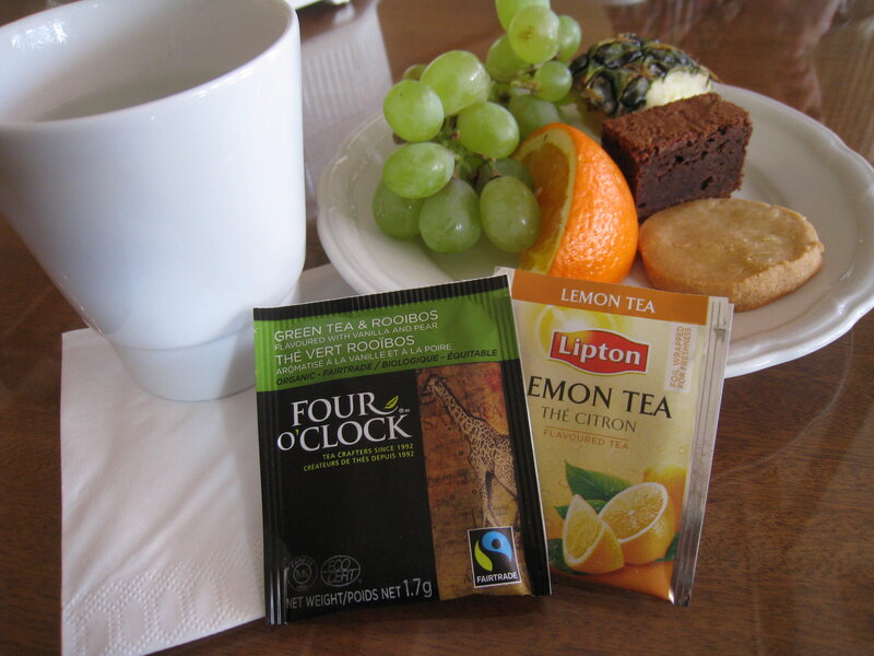 Tea Bags and Fruit Plate