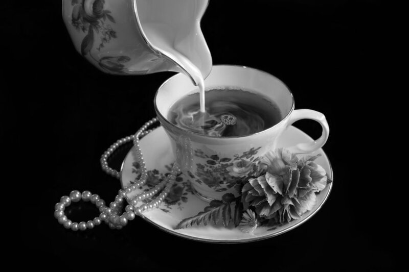 Tea Being Poured — Black