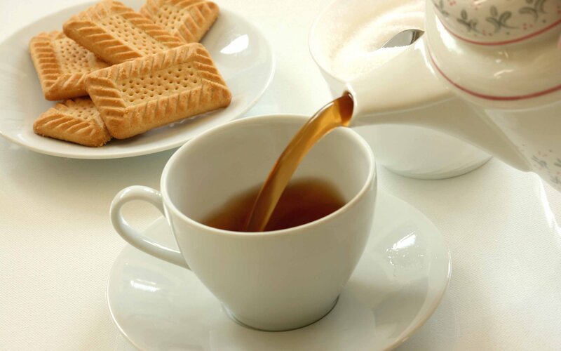 Tea Being Poured into Cup — White, Calm, Morning