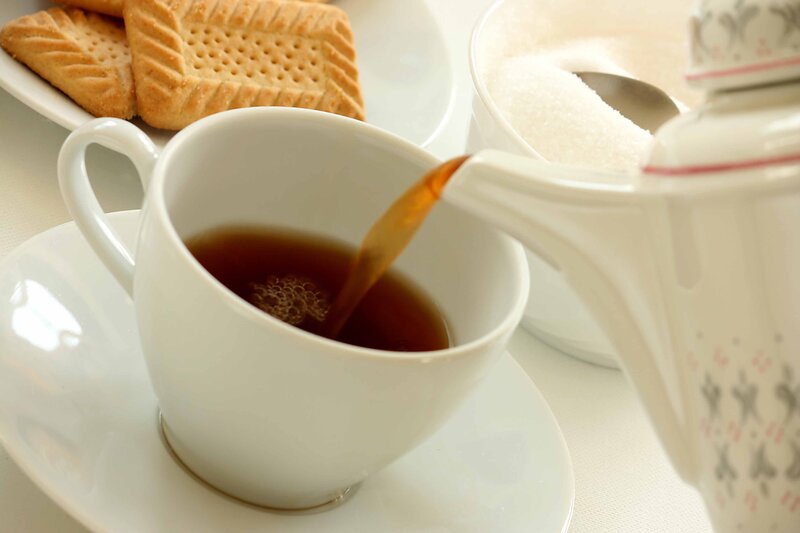Tea Being Poured — White, Calm, Morning