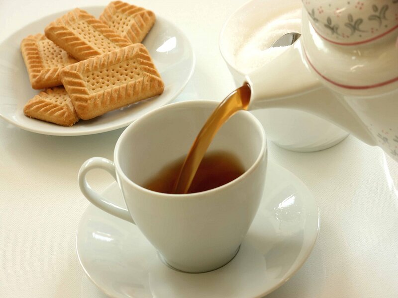 Tea Being Poured — White, Calm