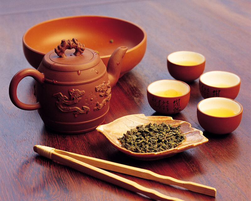 Tea ceremony setup