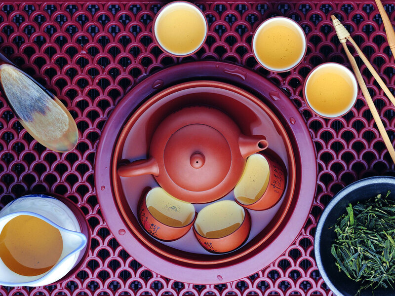 Tea ceremony setup