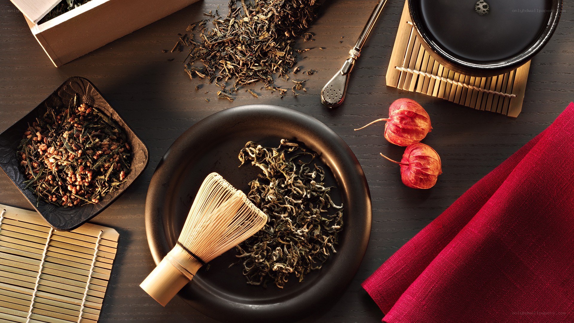 Tea ceremony setup with matcha