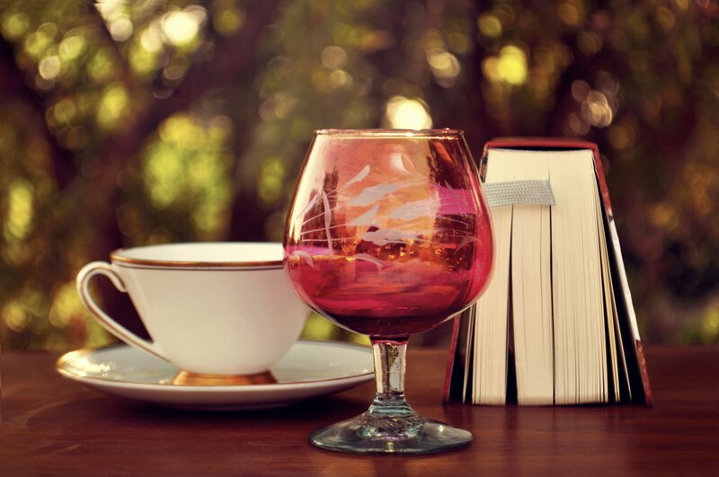 Tea Cup and Book — Brown, Serene