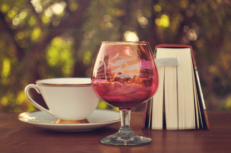 Tea Cup and Book — Brown