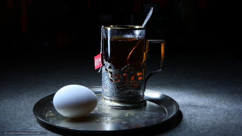 Tea Cup and Egg — Black