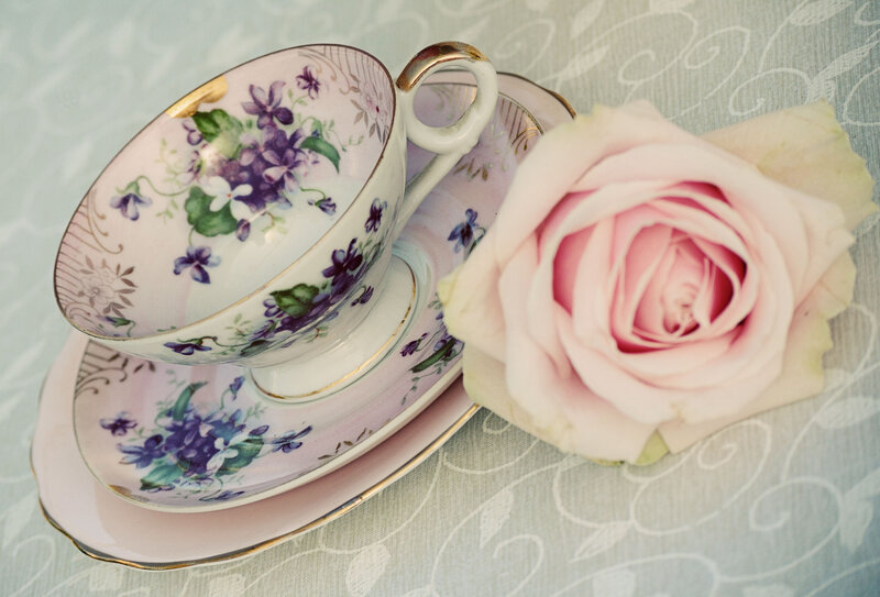 Tea Cup and Rose — Pink