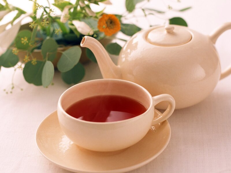 Tea Cup and Teapot — Beige, Serene