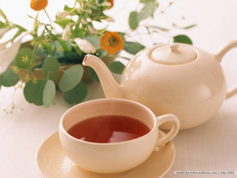 Tea Cup and Teapot — Beige