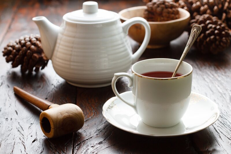 Tea Cup and Teapot — White