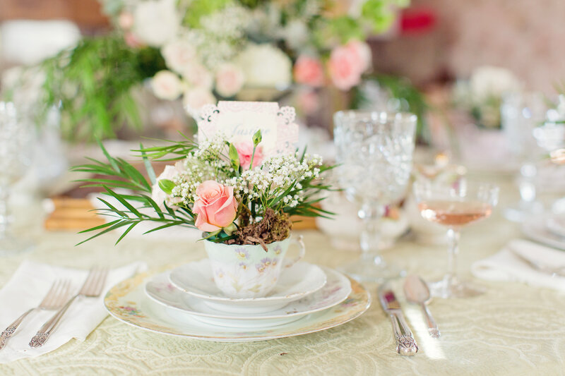 Tea Cup Floral Arrangement — Pink