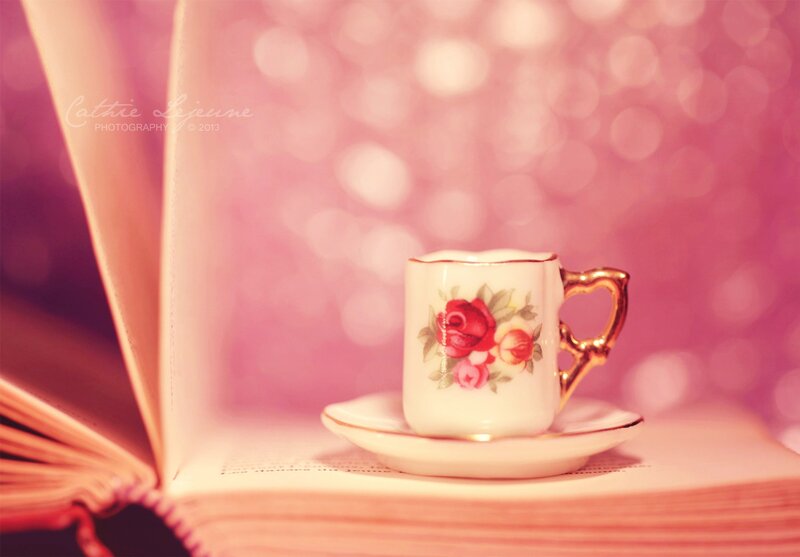 Tea Cup on Book — Pink