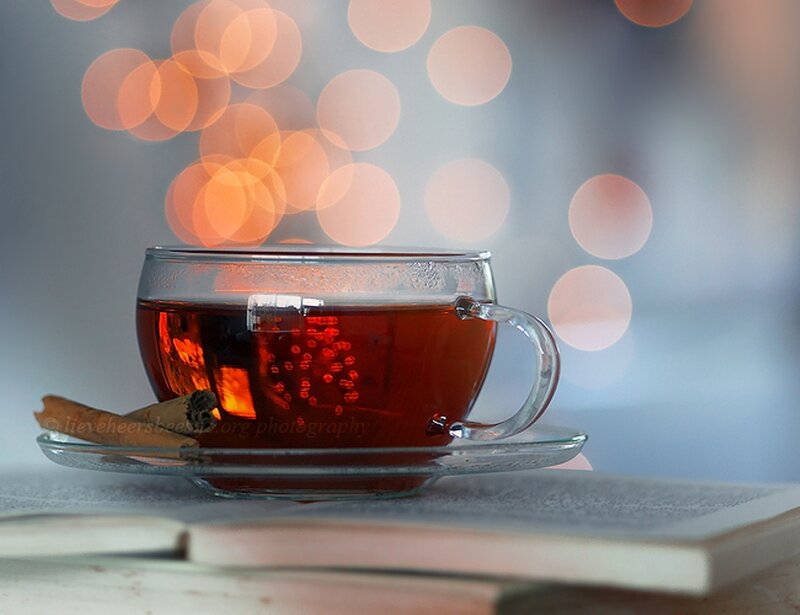 Tea Cup on Book — Red