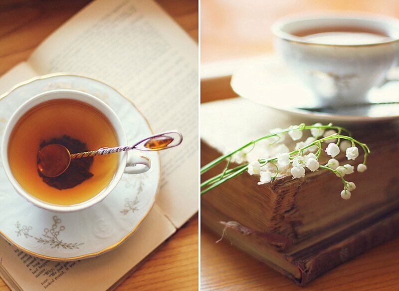 Tea Cup on Book — White, Serene, Morning