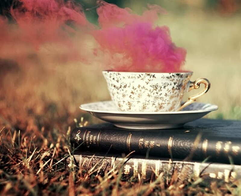 Tea Cup on Books — White