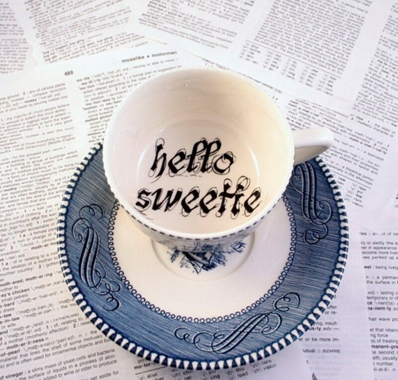 Tea Cup on Saucer — Blue