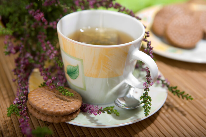 Tea Cup with Biscuits — White, Serene