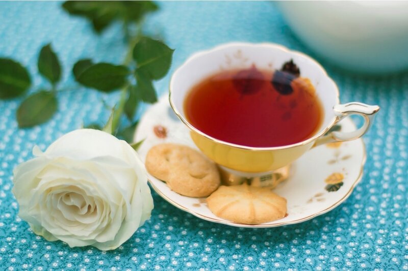 Tea Cup with Cookies — Blue