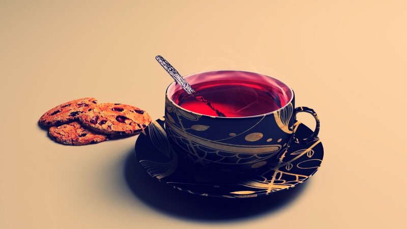 Tea Cup with Cookies