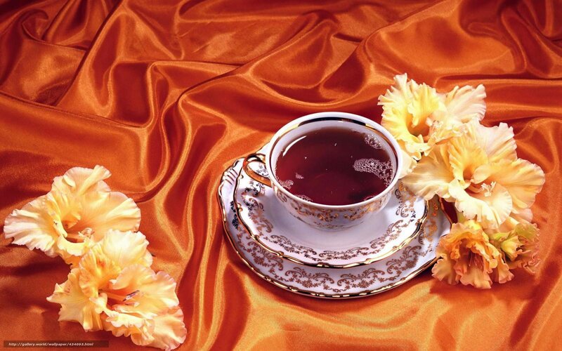 Tea Cup with Flowers — Orange, Serene