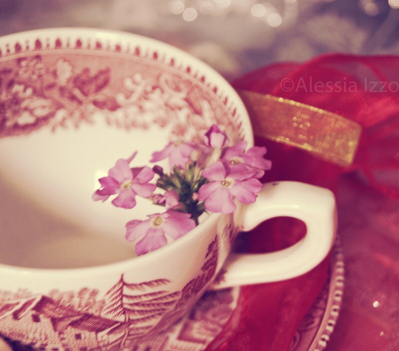 Tea Cup with Flowers — Pink, Romantic