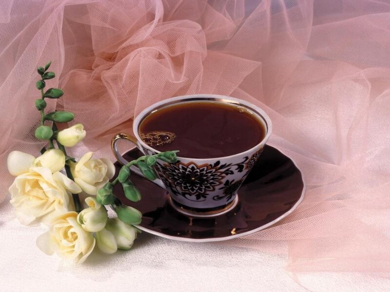 Tea Cup with Flowers — Pink, Serene