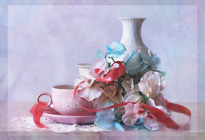 Tea Cup with Flowers