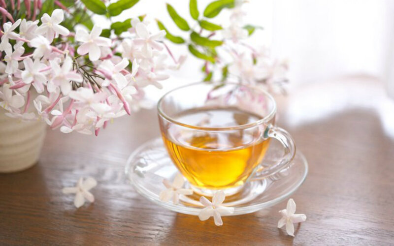 Tea Cup with Flowers — White, Serene, Morning, Photograph, Vase