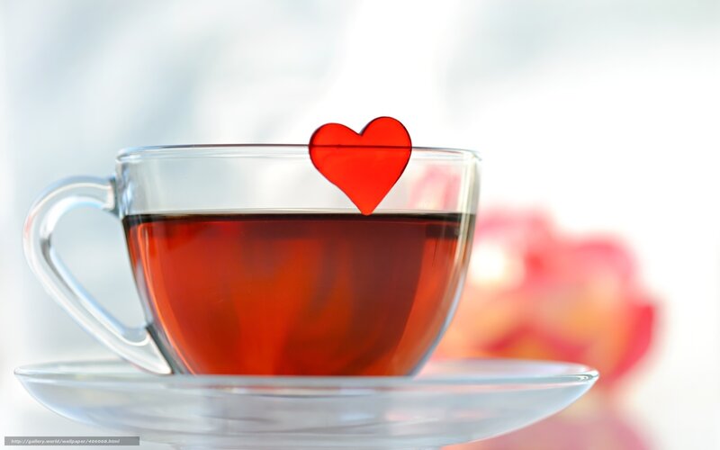 Tea Cup with Heart — Red, Serene, Photograph