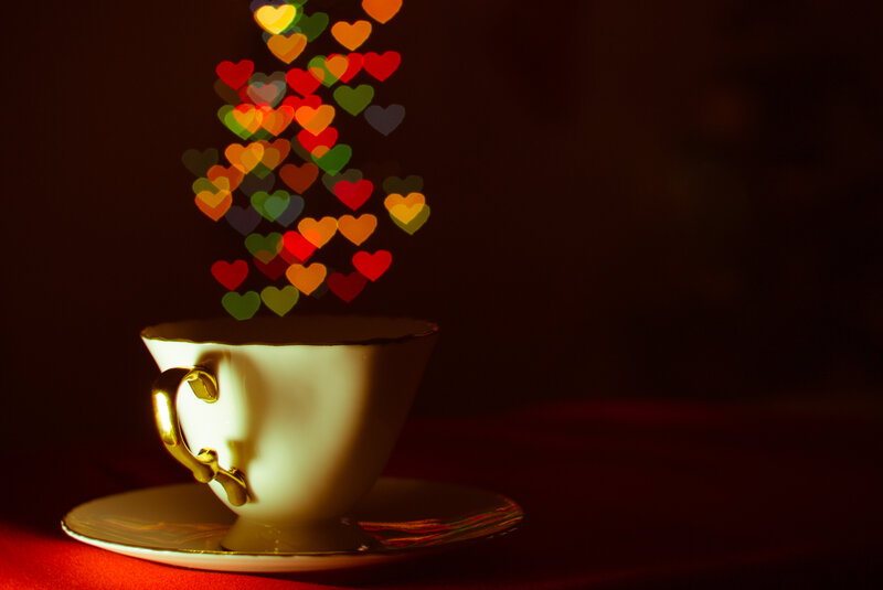 Tea Cup with Heart Steam