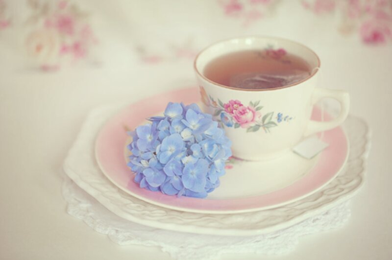 Tea Cup with Hydrangea