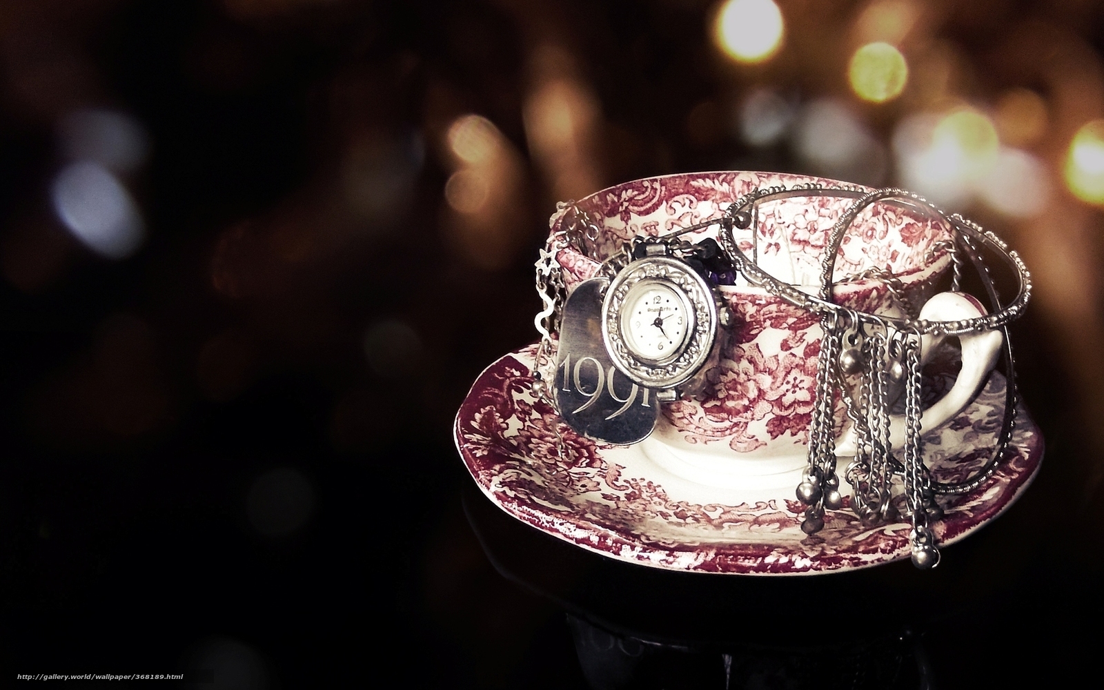 tea cup with jewelry
