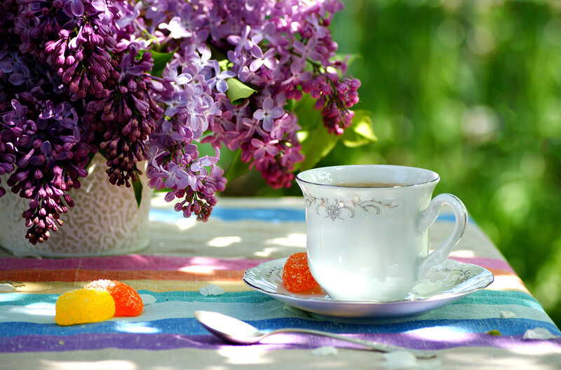 Tea Cup with Lilacs