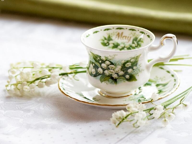 Tea Cup with Lily of the Valley